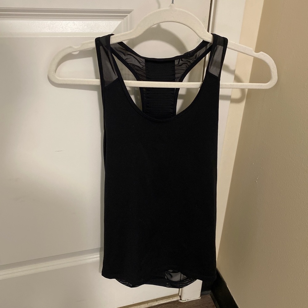 Athleta rouched black racer back tank